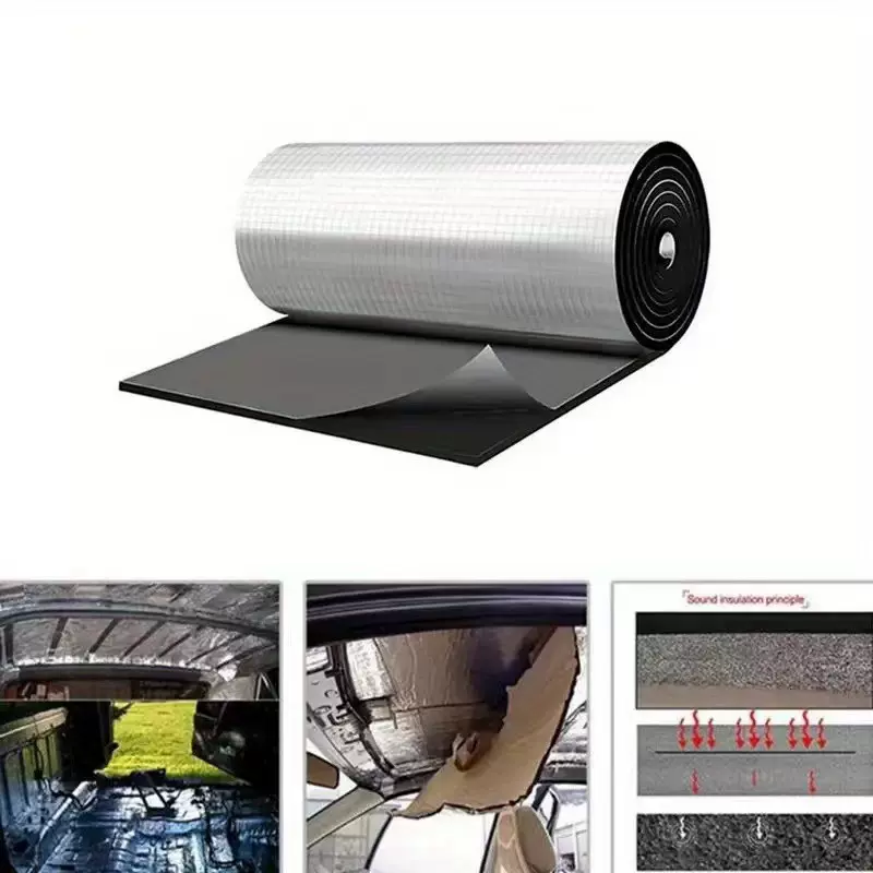 150*50cm货车电动汽车车门底盘隔音棉发动机引擎盖隔热棉铝箔背胶