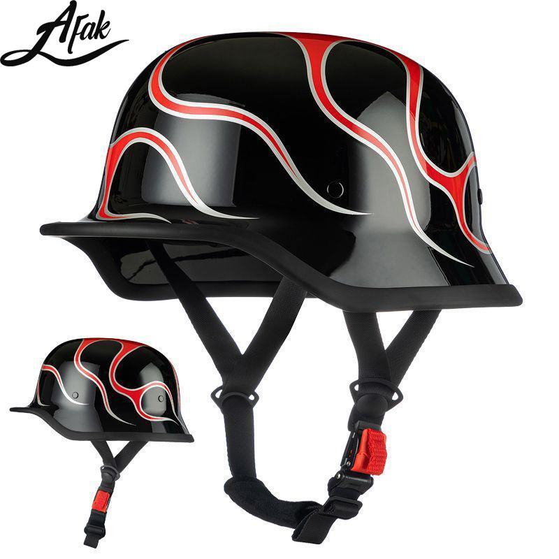 Casco soldado alemán Harley motocicleta retro medio casco de la motocicleta Certificación Nacional primicia casco Four Seasons fábrica al por mayor