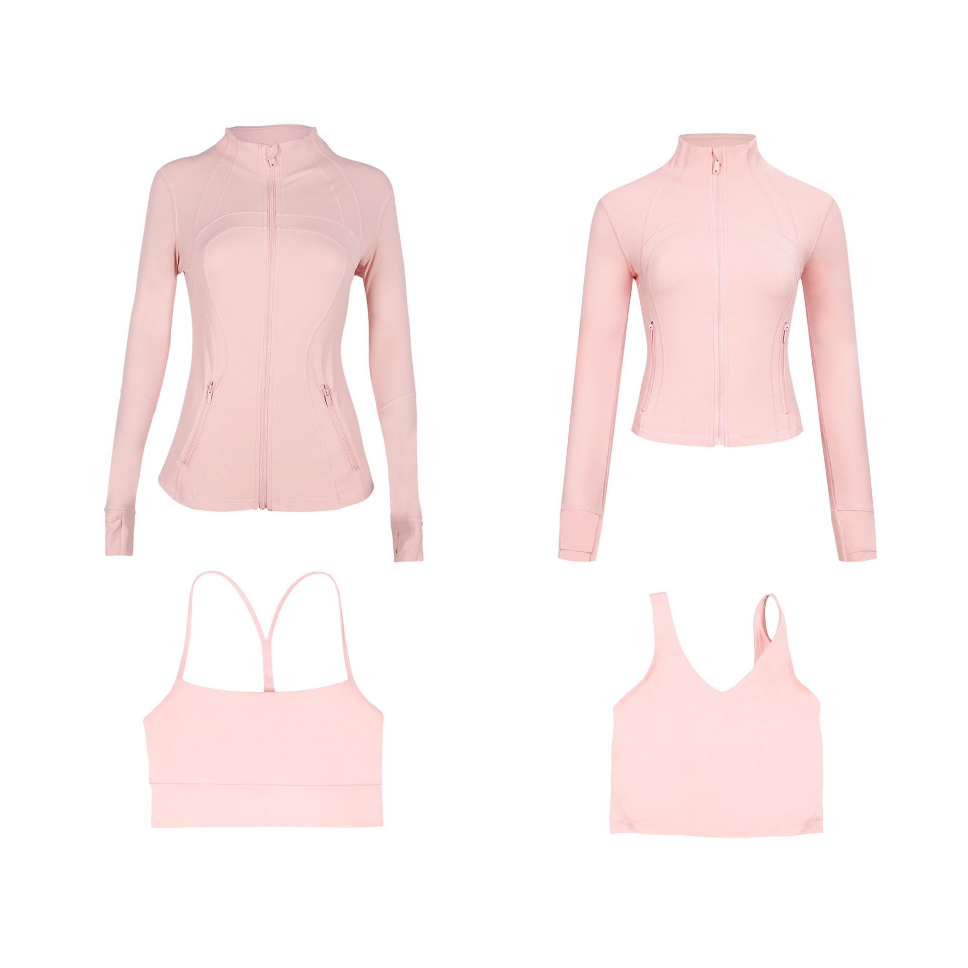 Women's Slim Fit Active Set Jacket And Vest Collection For Sport_voghion.com