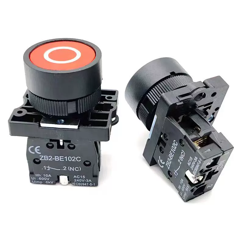 圆形XB2-EA4322带圆圈形标志ZB2-BE102C一常闭按压自复位按钮开关