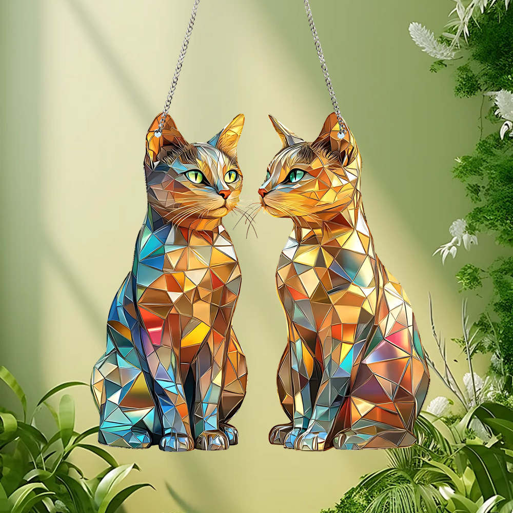 Acrylic Material Valentine'S Day Festival Valentine'S Day Cute Sun Cat Acrylic Suncatcher Ornament