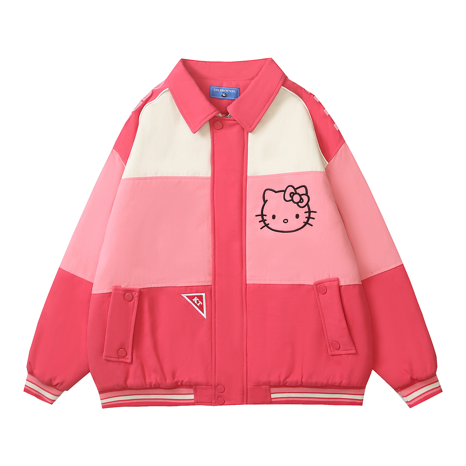 2025冬季趣味卡通刺绣翻领加厚夹克男女保暖休闲情侣棉衣棉服外套