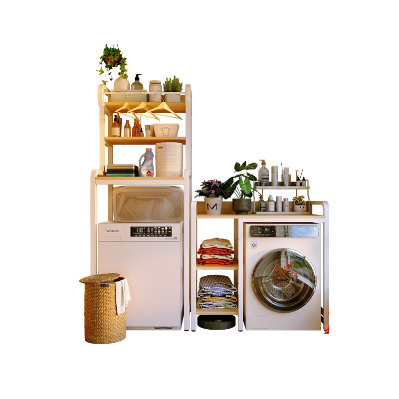 Estante superior de la lavadora estante de almacenamiento piso rodillo de cubierta de onda balcón almacenamiento multicapa armario de almacenamiento de baño