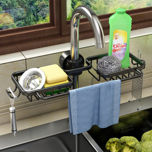 Kitchen rack sink storage rack pool faucet rack household drain basket kitchen supplies storage rack