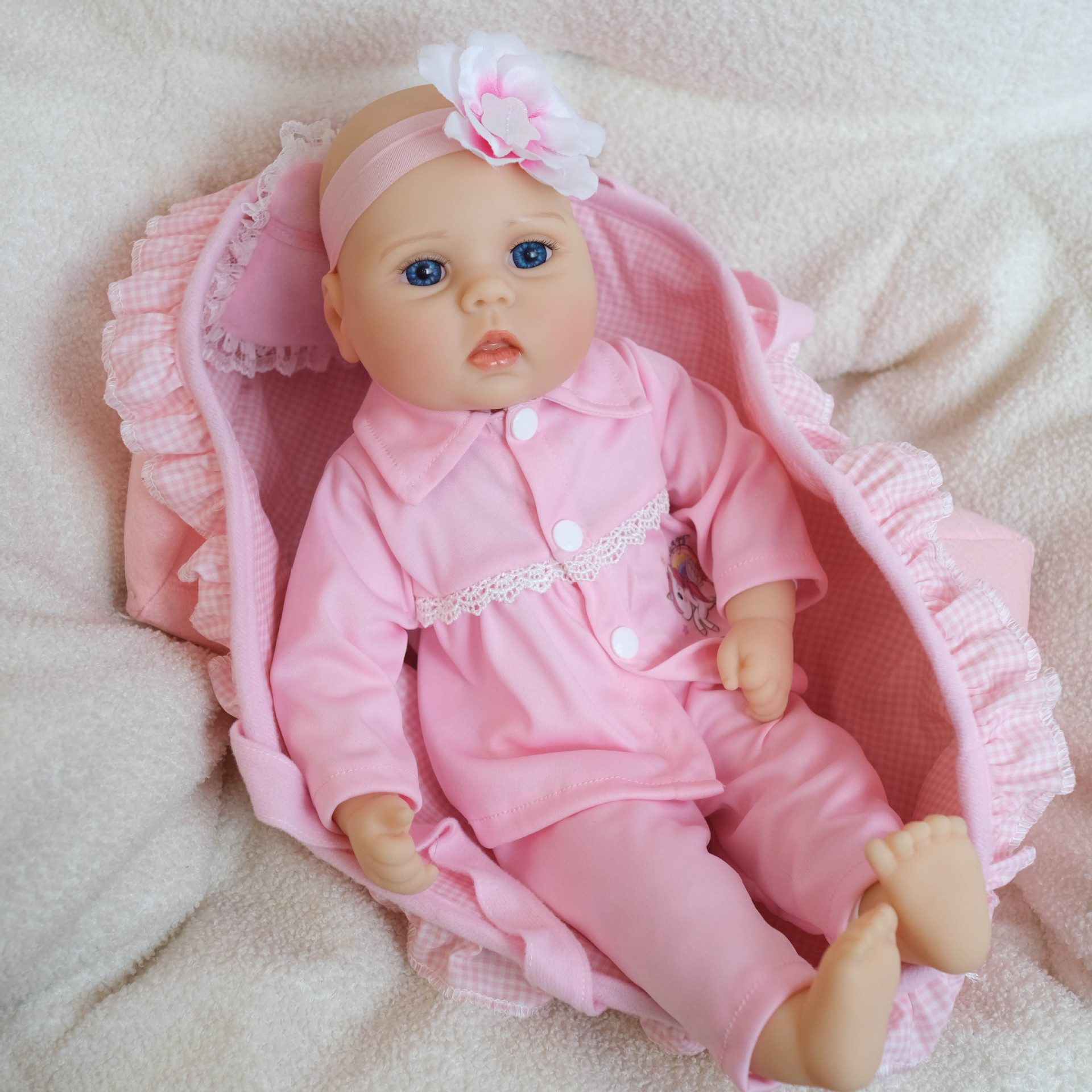 16 pulgadas impresión en tinta imitación de muñeca de bebé renacido, hermoso embalaje para regalos de vacaciones para niños