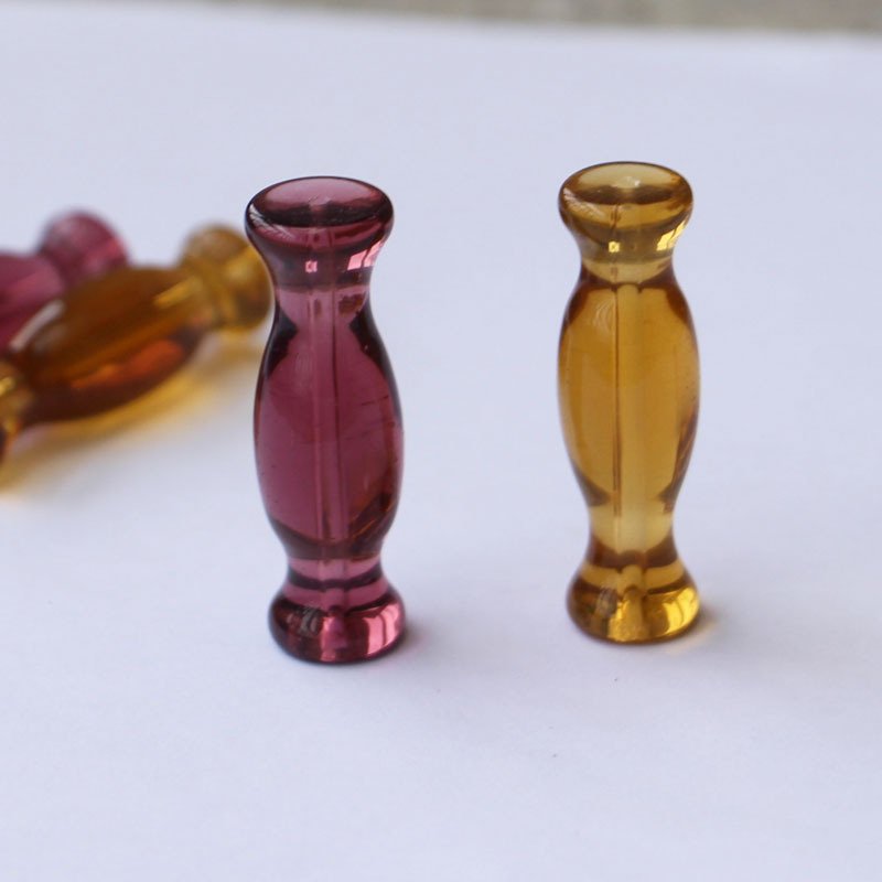12×40mm Glass Vase Crystal Beads in Purple and Amber Colors, Door Curtain Bead String, Loose Beads, 2024 Baroque Style