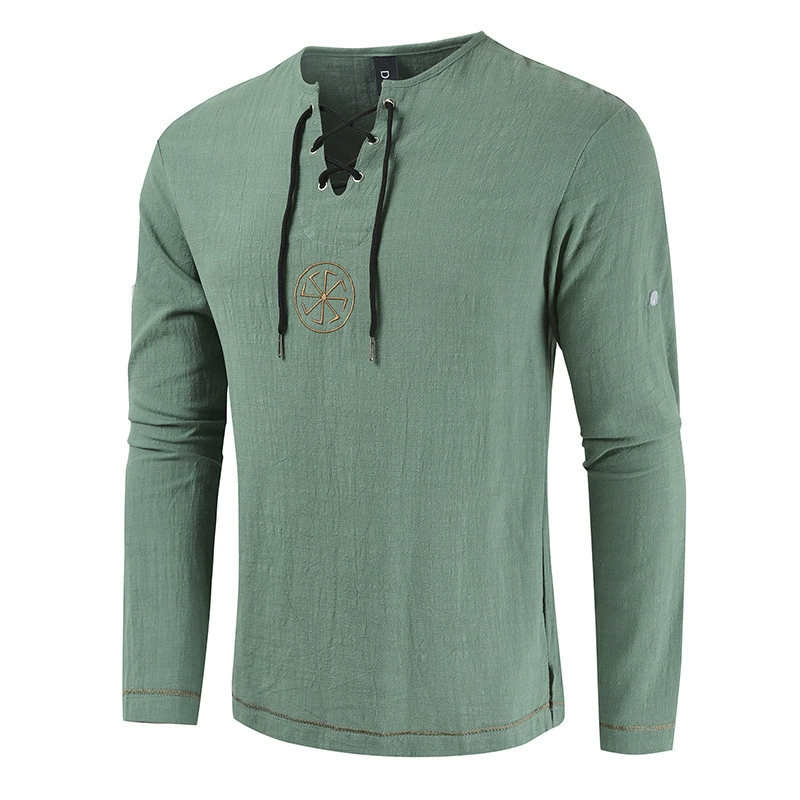 Мужская рубашка с длинным рукавом, вышитая свободная блуза, slim fit, размеры S–4XL, цветная