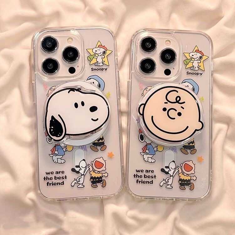 Cartoon Snoopy Charlie with Magnetic Applicable Apple 16promax Phone Case iphone15/14 Soft 13/12
