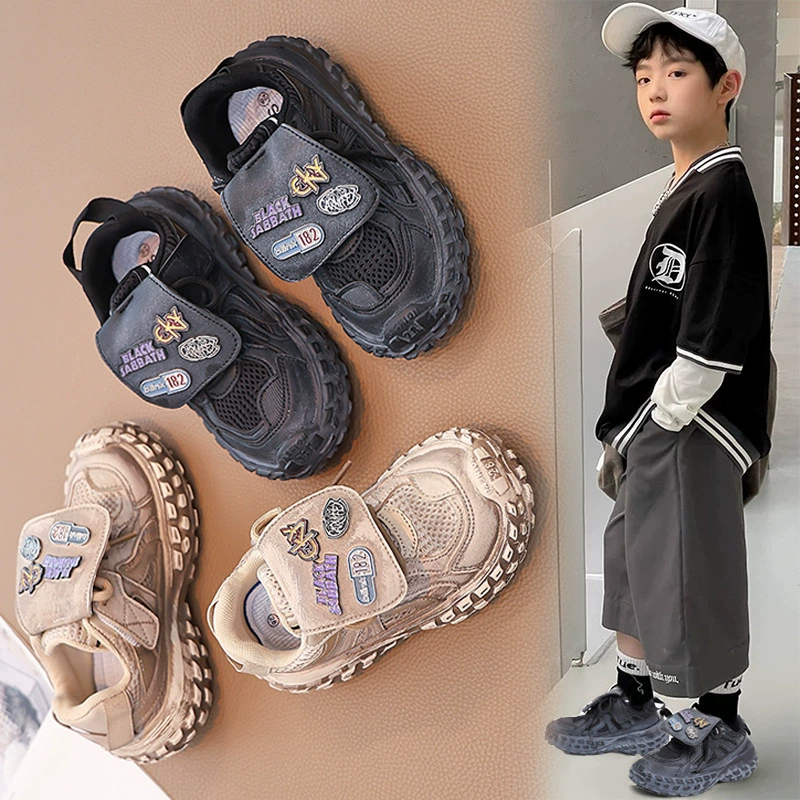 Ba jia Tire Shoes 2024 Новые мальчики и девочки прилив бренд раскладушка старые шины кроссовки детские легкие отцы обувь