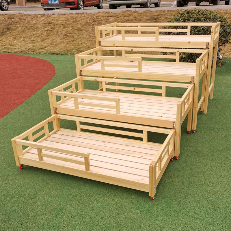 Kindergarten four floors pull bed stacking bed, children, pine drawer, child, upper, lunch, afternoon bed