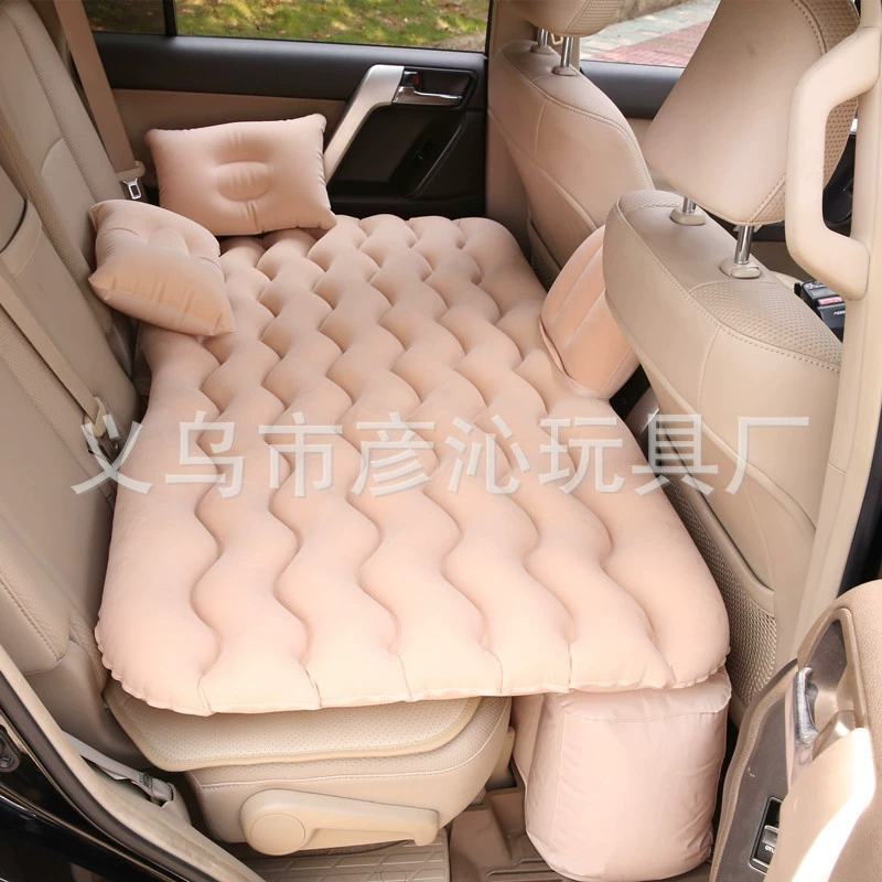 Inflatable split folding mattress for car for traveling, increased thickness