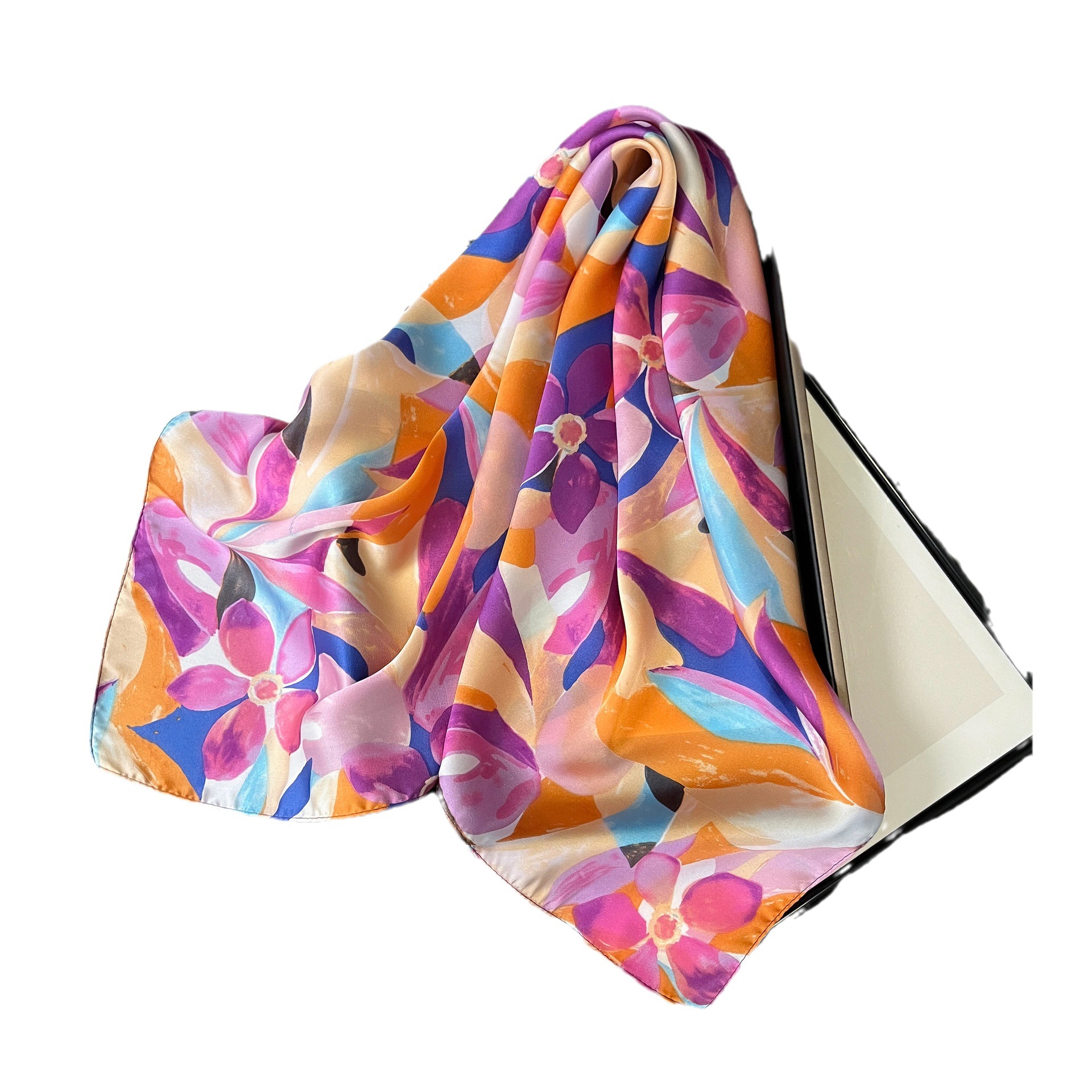 70 * 70 floral printed scarves for women's small square scarves, French versatile professional small scarves, summer_voghion.com