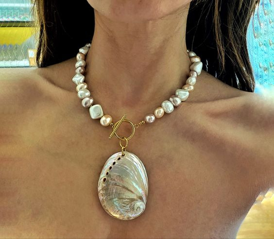 Shell Pendant Material IG Style Casual Shell Shell Titanium Steel Wholesale Pendant Necklace
