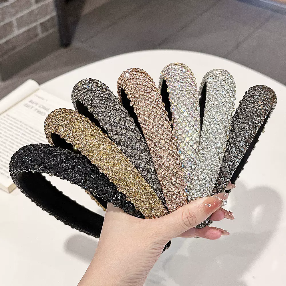 韩版时尚高级感精致带钻头箍轻奢气质高颅顶复古重工发箍发饰新款