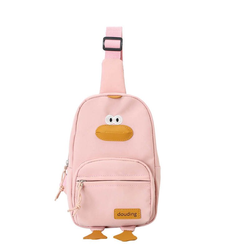 Bolsa infantil 2025, nueva bolsa de viaje estilo coreano para niñas, linda bolsa de pecho con diseño de pato de dibujos animados, bandolera para niños