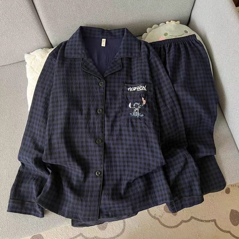 Cloud Cotton Long Sleeve and Pants Pajama Set for Men, Spring and Autumn, Plus Size, New Style 150kg Cartoon Loungewear Set for Outdoor Wear