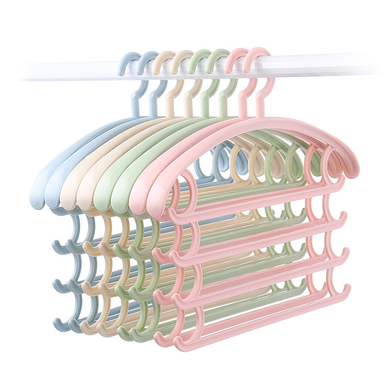 Creativo multi-capa de plástico adulto pantalones mágicos rack armario de cuatro capas bufanda rack multi-funcional percha perfecta pantalones rack