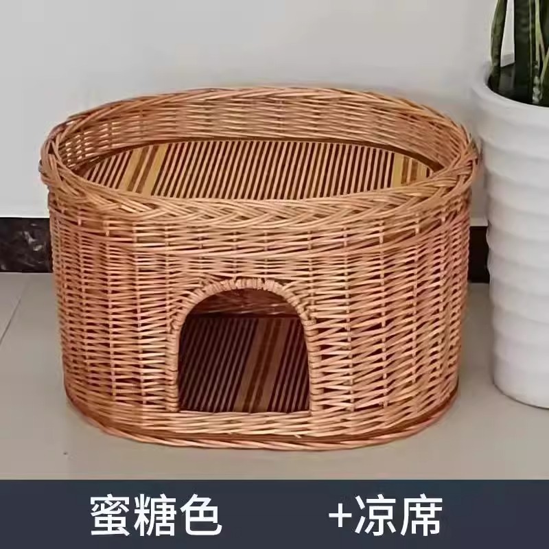 Nido de ratas, nido de ratas, nido de perros de tejido de sauce, nido de mascotas de verano, nido de mascotas de cuatro estaciones, nido desmontable para perros pequeños, VIP