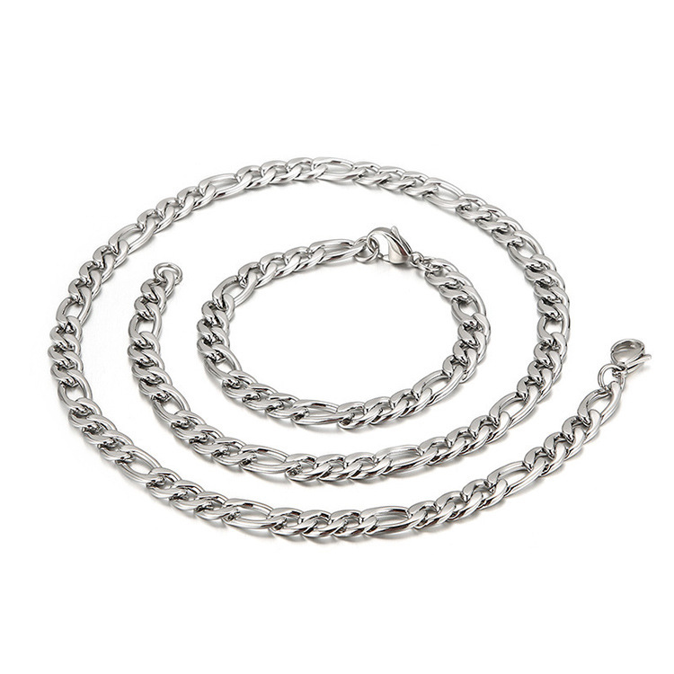 Figaro Kette Für Herren Aus Edelstahl Im Drei-zu-eins Design_voghion.com