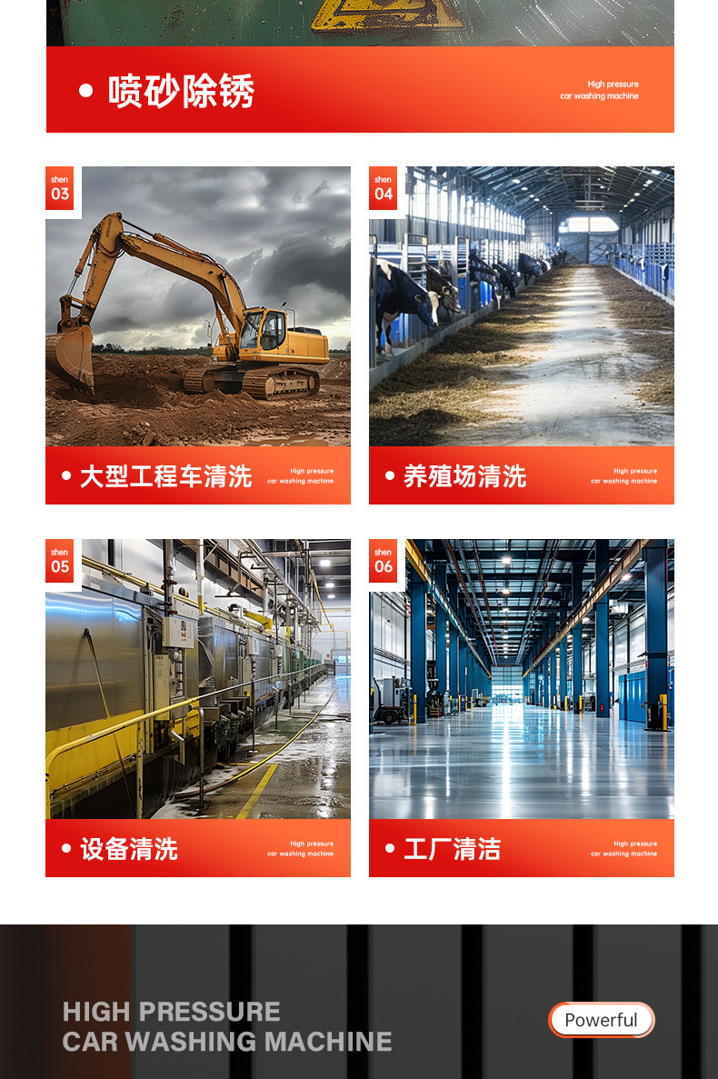 Zhexing High-Pressure Car Washing Machine, Commercial 380V High-Power Cleaning Machine for Farms