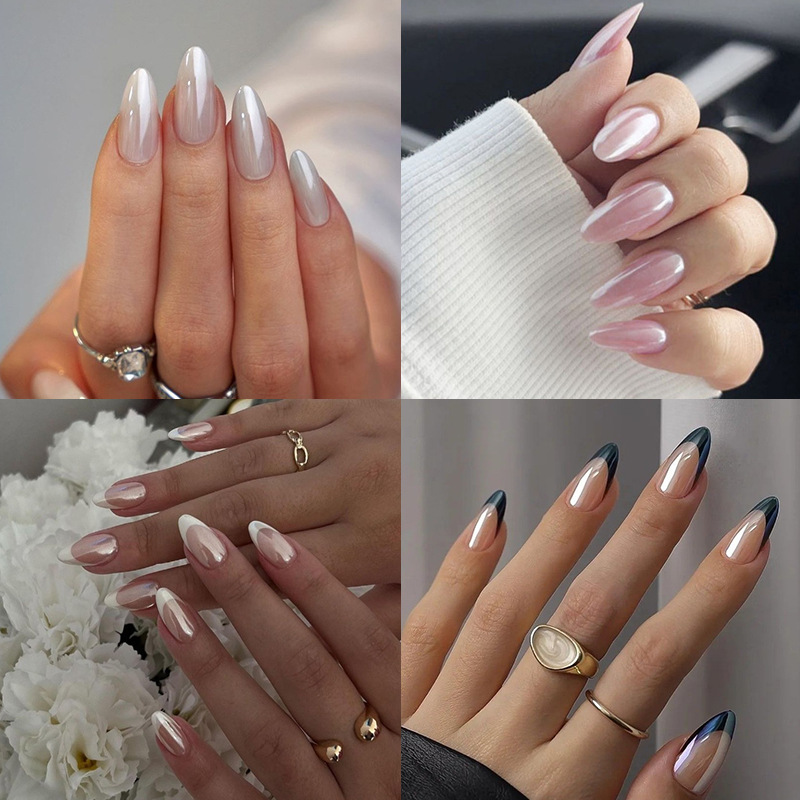 Collection Cross-border Glazed Almond Wear Armor Europe and the United States Cross-border Foreign Trade ins Fashion Fake Nail Patch Nails