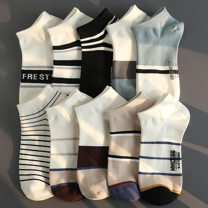 Socks Men's Short Socks Summer Thin Low-top Cotton Socks Deodorant Men's Student Shallow Mouth ins Trendy All-match Men's Boat Socks