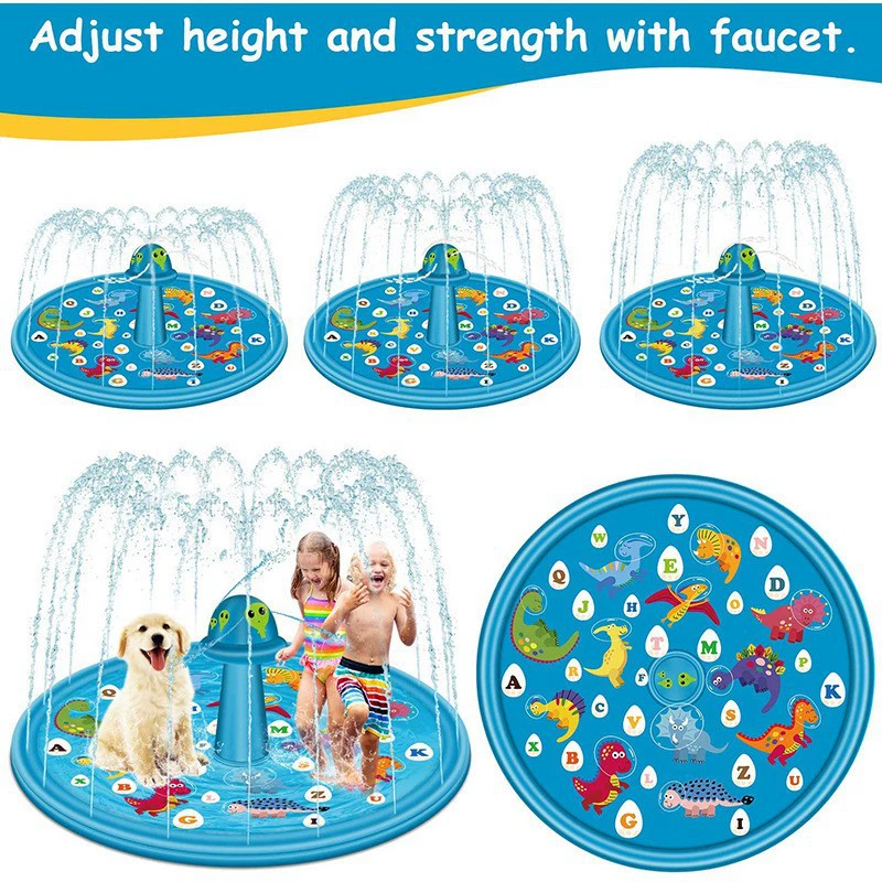 Заводская прямая продажа пвх колонн разбрызгиватель воды коврик для наружных детей накачки надувной динозавр разбрызгиватель