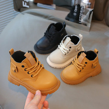 批发儿童马丁靴春秋新款男童皮靴防滑男女童靴子中小童皮单靴外贸
