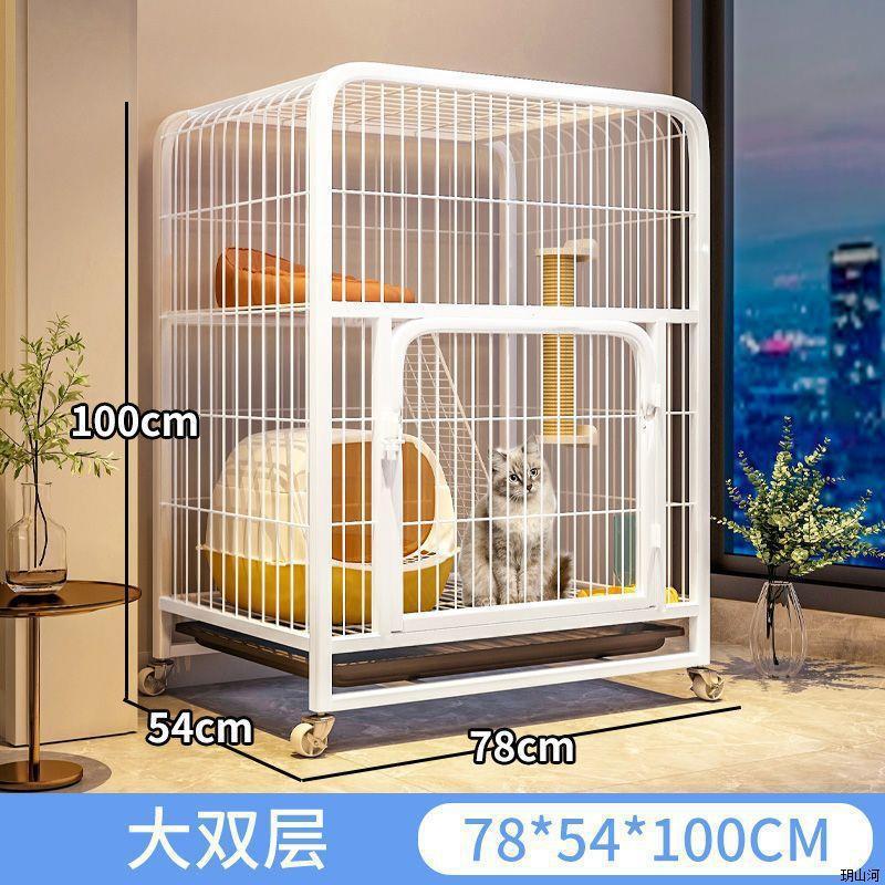猫ケージ家庭用屋内折りたたみ式猫トイレ一体型小型ヴィラ猫の巣猫ハウスケージ|undefined