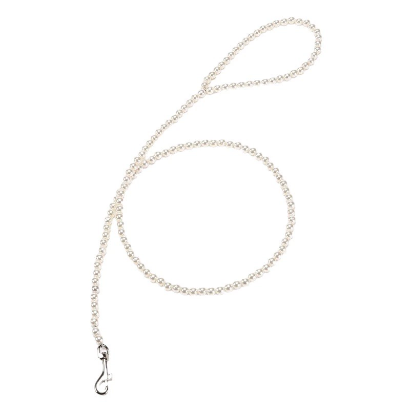 Горячая продажа трансграничная белая жемчужная собачья цепочка кошка собачья буксировочная веревка для домашних животных маленькие собачьи товары оптом