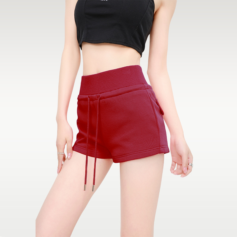 Hot Girl American Sports Shorts Women's Summer 2025 High Waist Drawstring Slim-fit Casual Three-point Hot Pants Loose Outer Wear