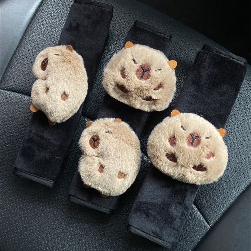 Kapibala Little Red Book Seat Belt Shoulder Pad Decorative Cover Doll Cute Cartoon Car Decoration Car