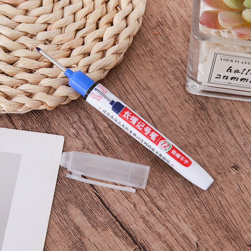 Nuevo marcador de cabeza larga, impermeable, marcador de azulejos de agujero profundo, marcador fino para carpintería de secado rápido, bolígrafo a base de aceite multiusos