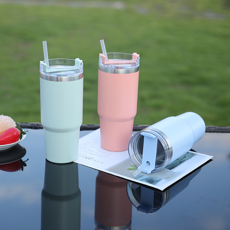 Nuevo coche portátil, taza de coche, taza de hielo, mini taza de aislamiento, linda taza de agua de acero inoxidable de alto valor para mujer