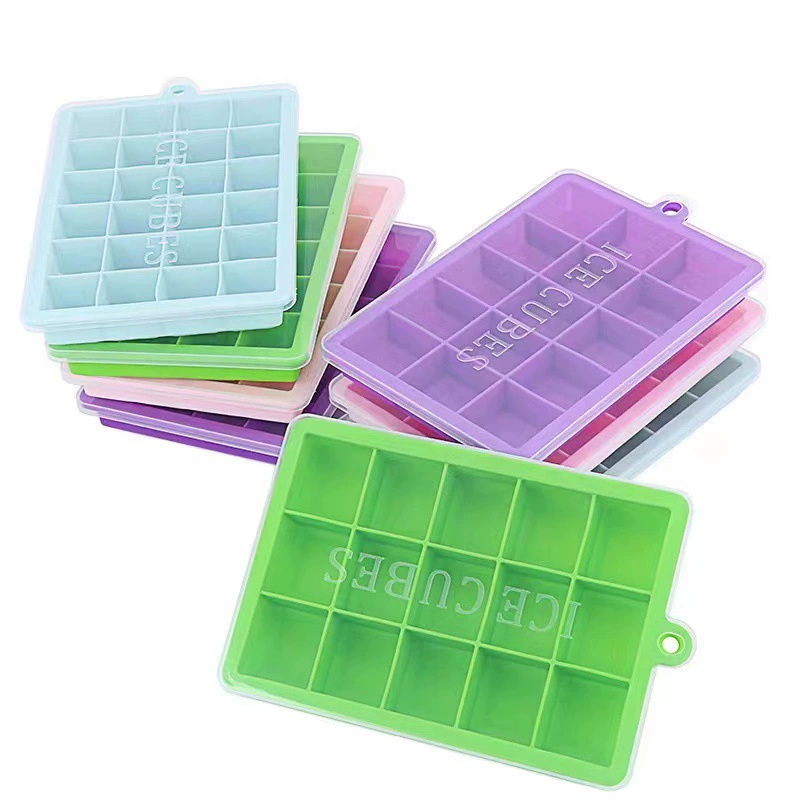 Square silicone ice cubes, mold, 24 cells, 15 cells