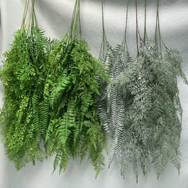新款仿真带霜绒毛壁挂把束 绿植墙花材软装装饰北欧风假花绿植