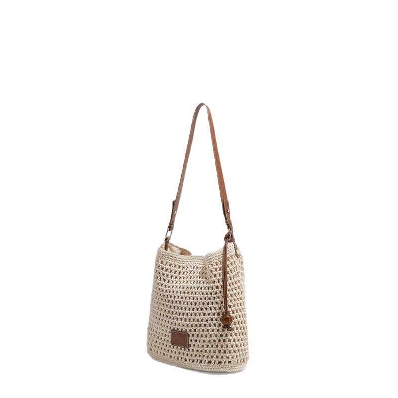 Women's Woven Hollow-Out Bag 2026 New Spring/Summer Beach Vacation Tote Shoulder Underarm Bag - Thumbnail 5