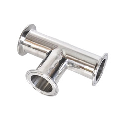 Factory wholesale sanitary grade compression stainless steel quick-connect three-way pipe fittings, equal diameter mirror compression clamp T-type three-way