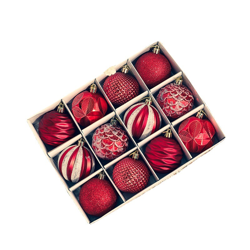 Hong Kong Heng Navidad 6cm BOLA DE Navidad conjunto árbol de Navidad decoración colgante Bola de Navidad 12 cajas pintado bola decorativa image 6