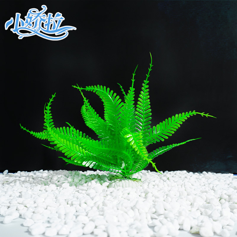 Escenario de pecera Hojas de bambú Simulación al por mayor Plantas decorativas de acuario Flores de plástico Flores falsas Decoración de mesa de arena de hotel