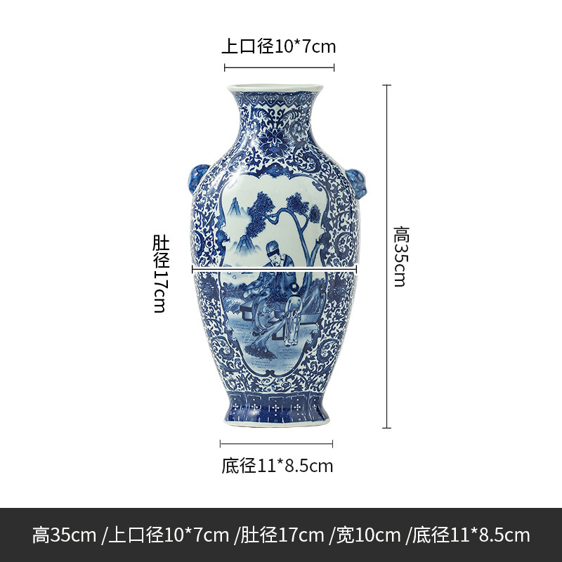 Jingdezhen vasos de cerámica antiguos pintados a mano Bo Gujia ornamento de cerámica vasos Ming y Qing ornamentos de vasos antiguos