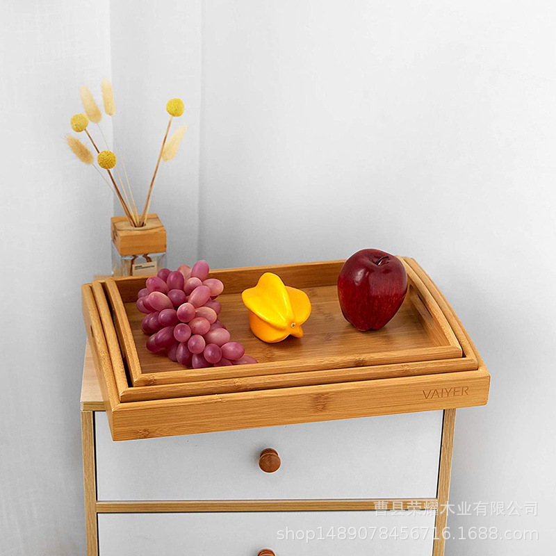 厂家供应酒店厨房家用式创意竹茶盘长方形托盘简约木盘果盘餐盘