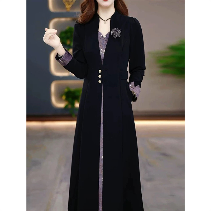 一件代发气质假两件连衣裙秋季新款高级优雅轻奢修身显瘦时尚裙子