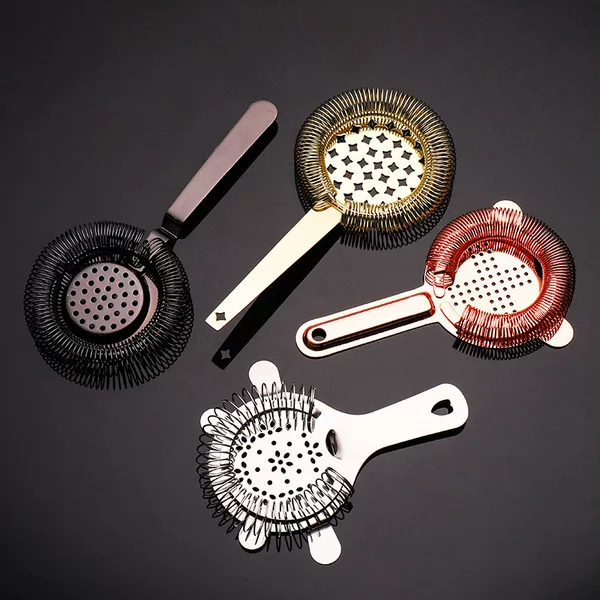 Cross-Border E-Commerce Supplies 304 and 430 Stainless Steel Cocktail Ice Strainers, European-Style Bartending Tools, Ice