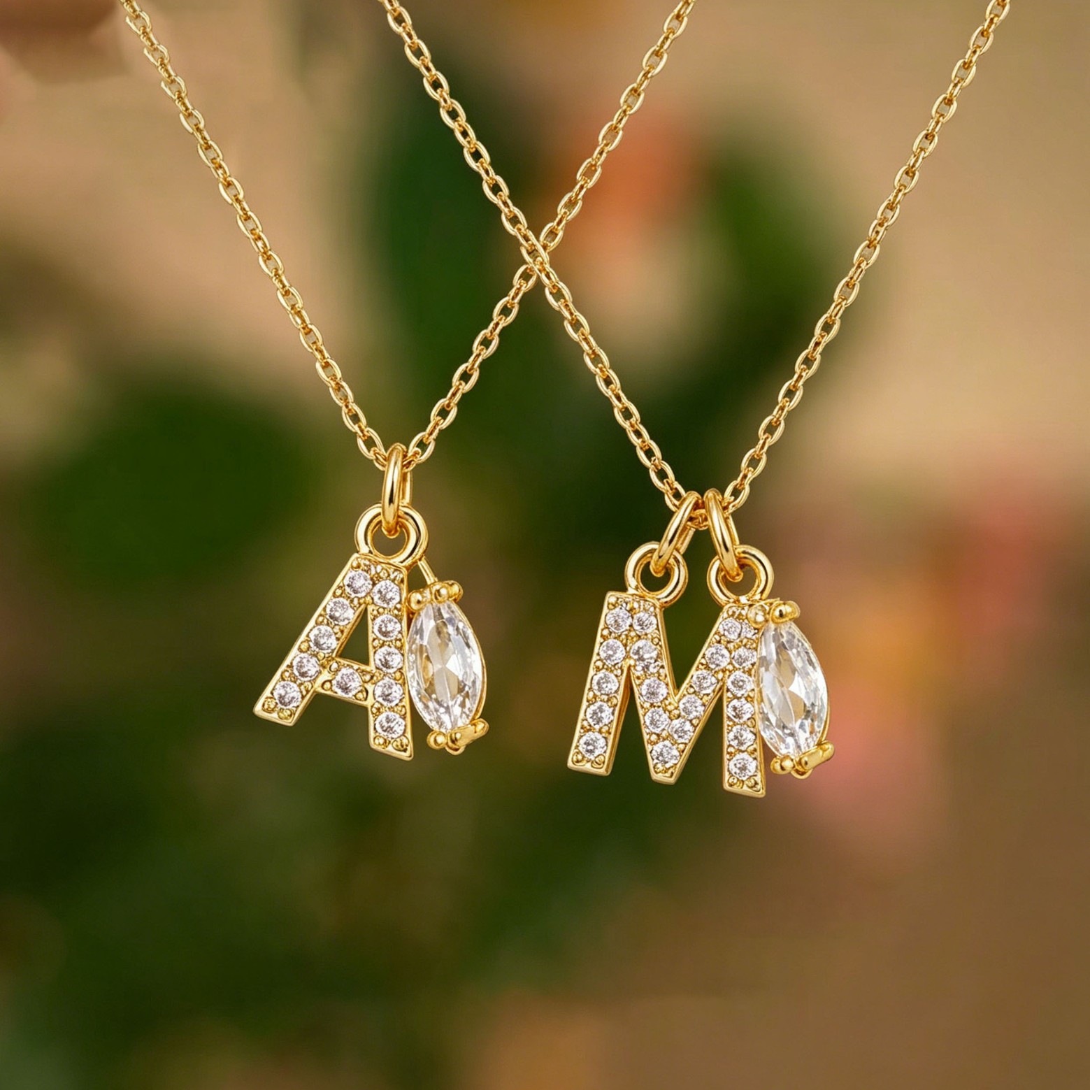 European and American Minimalist Niche Diamond-Encrusted 26-Letter Alphabet Pendant Clavicle Chain White Zircon Set Fashion Trendy Necklace Jewelry