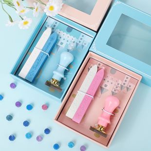 Fire paint seal full set wholesale Macaron wax grain suit gift box clearance to map engraved LOGO hand account seal