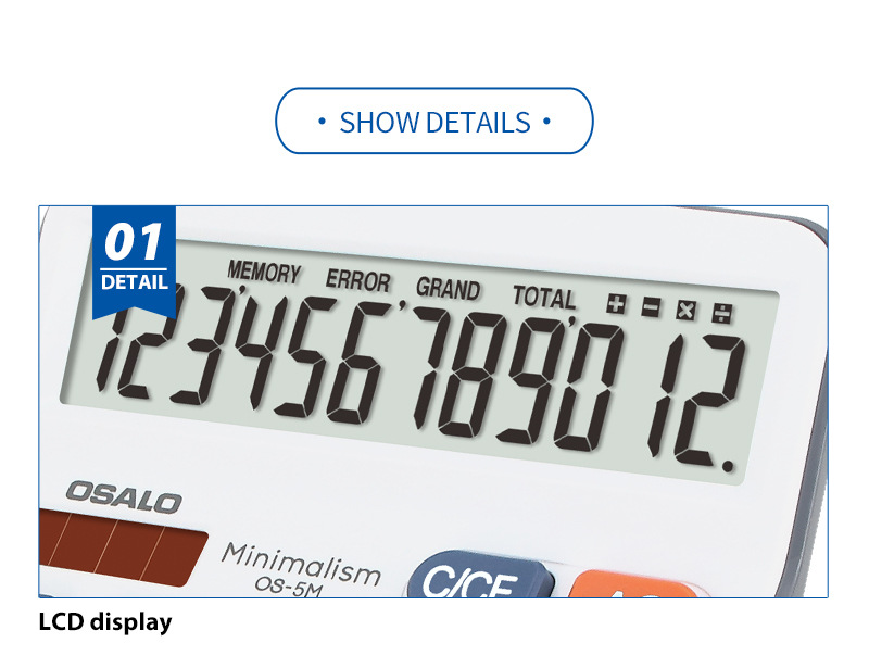 Close-up of the calculator's comfort buttons