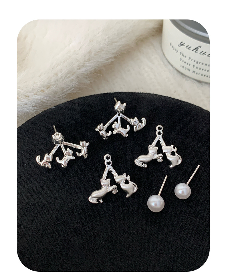 Silver Plated Plating Material Ear Studs Classification 1 Pair Elegant Simple Style Classic Style Star Heart Shape Bow Knot Plating Alloy Silver Plated Ear Studs