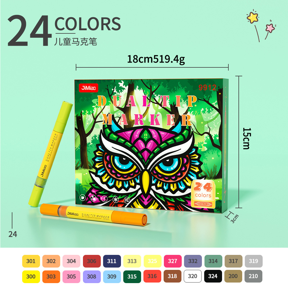 Lápiz acrílico acuoso colorido DIY álbum de fotos tarjeta de felicitación graffiti lápiz de marca a prueba de agua dibujado a mano lápiz de marca de doble cabeza