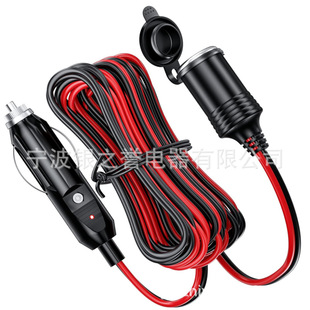 Cross-Border Red and Black Line 12V24V Car Cigarette Lighter Extension Line 20A Male Plug Female Socket Adapter Connection Line